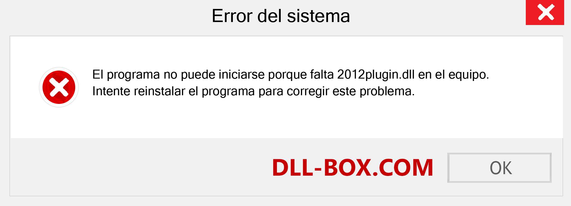 ¿Falta el archivo 2012plugin.dll ?. Descargar para Windows 7, 8, 10 - Corregir 2012plugin dll Missing Error en Windows, fotos, imágenes